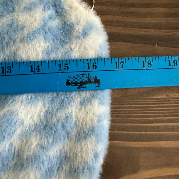 Women’s Aeropostale Blue White Houndstooth Fuzzy Crop Top Size Large Y2K - Picture 5 of 6